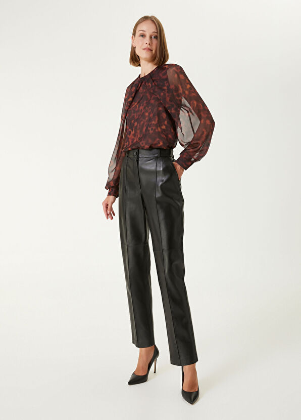 Beymen Collection Kahverengi Burgu Detaylı Bluz - 3