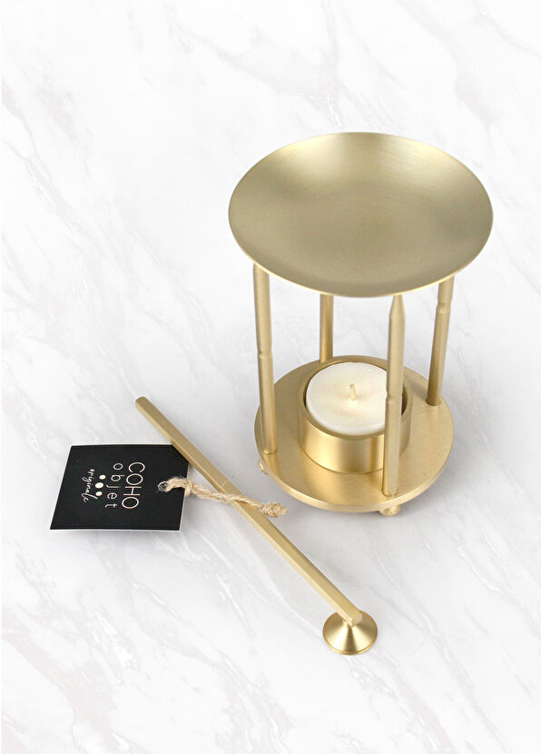 Coho Objet Lux Pirinç Aromaterapi Buhurdanlık Mumluk & Mum Söndürücü Set - 3