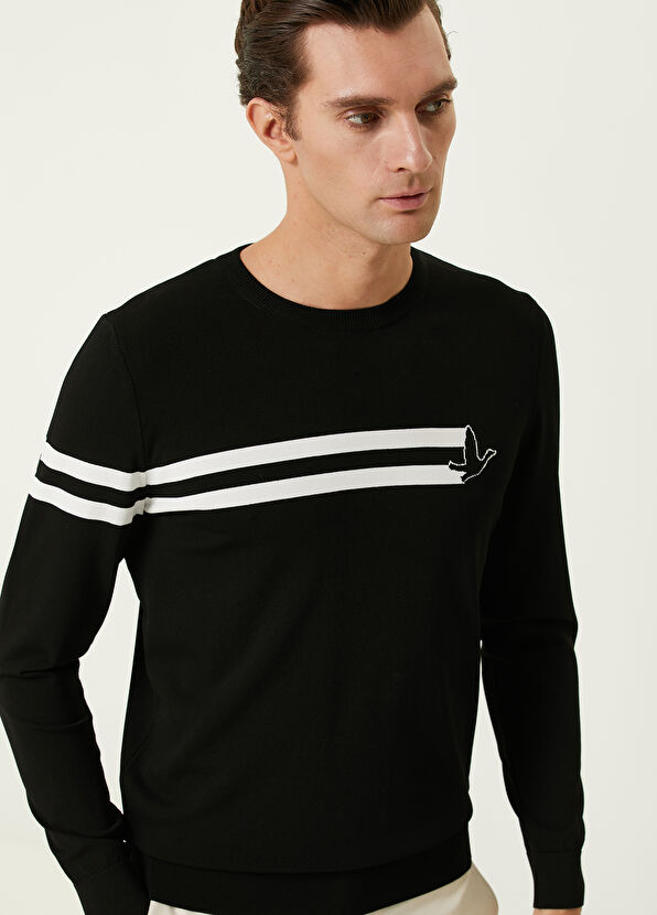 Siyah Logo Jakarlı Kazak Beymen Club Siyah Logo Jakarlı Kazak - 2