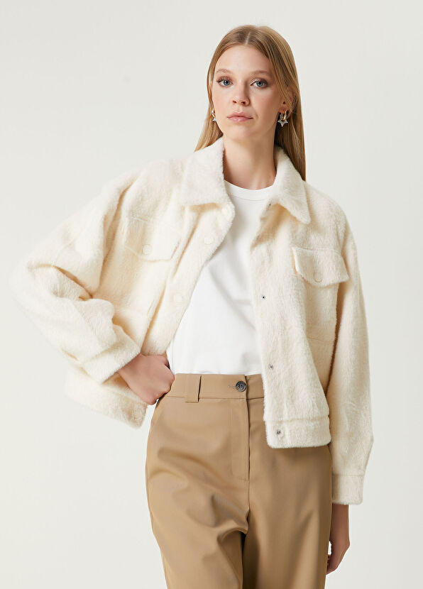 Beymen Club Off-White Short Trucker Jacket - 1