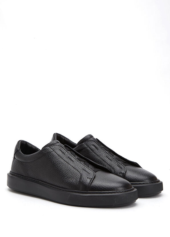 Beymen Club Black Elastic Men's Leather Flotter Sneakers - 2