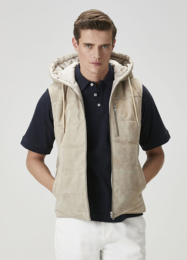 Beymen Club Mink Beige DoubleSided Leather Vest - 1