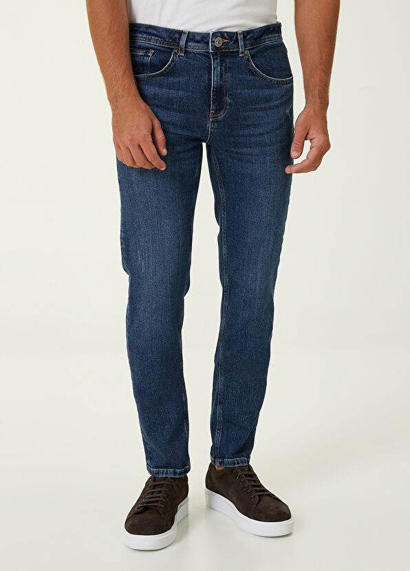 Beymen Club Navy Blue Slim Fit Distressed Jeans - 2