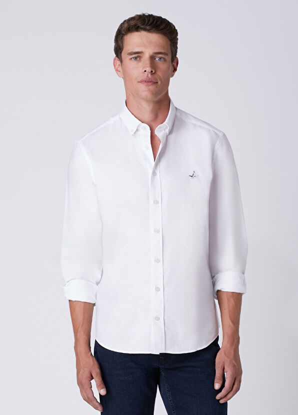 Beymen Club Comfort Fit White Oxford Shirt - 2