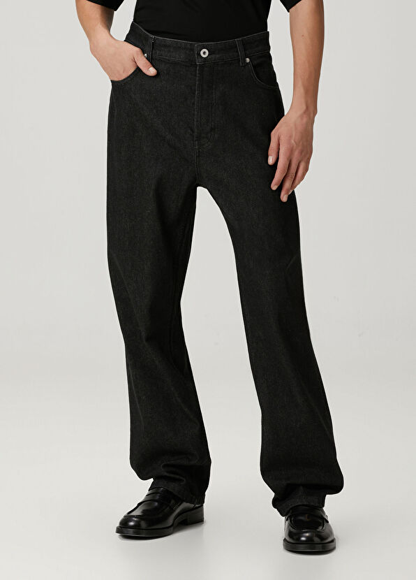 Straight Raw Siyah Jean Pantolon - Görsel 3