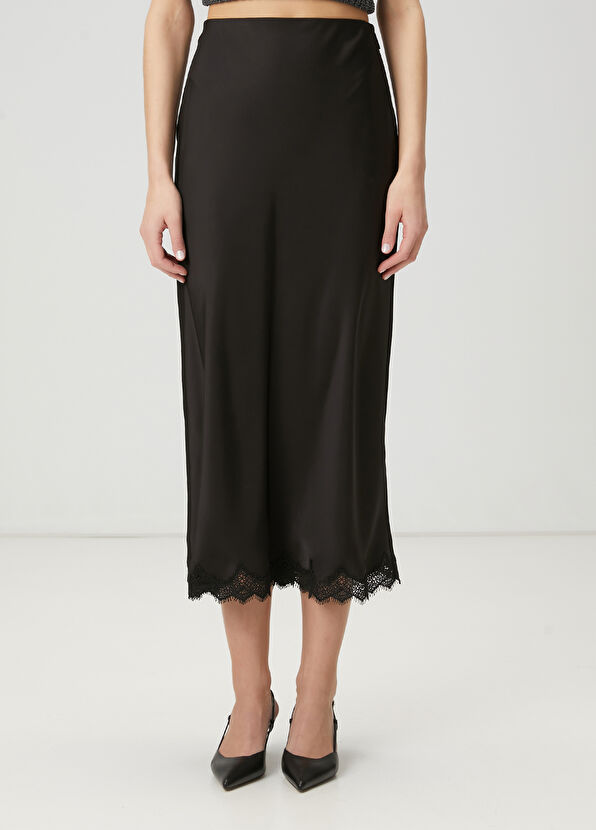 Beymen Club Siyah Midi Saten Abiye Etek - 2