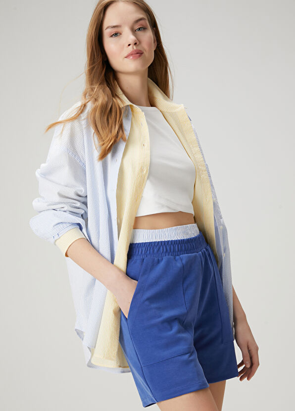 Beymen Club Cobalt Jersey Shorts - 1