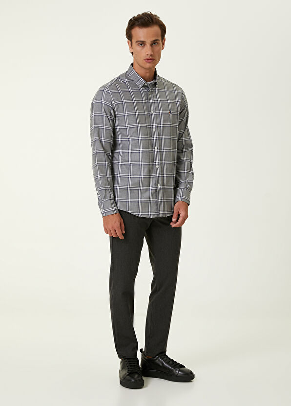 Beymen Club Comfort Fit Gri Ekose Desenli Gömlek - 2