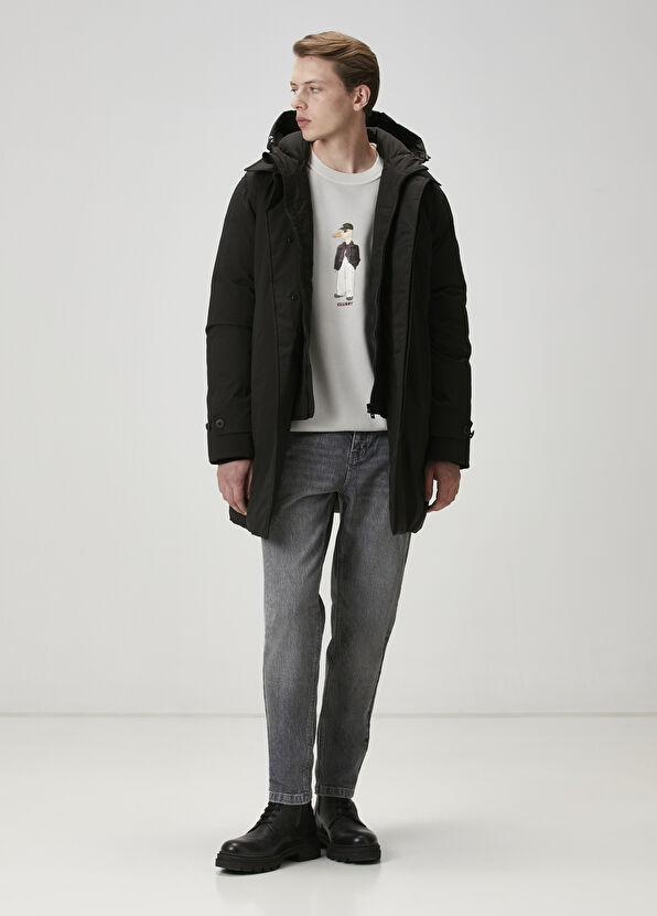 Beymen Club Siyah Kapüşonlu Kaban - 2