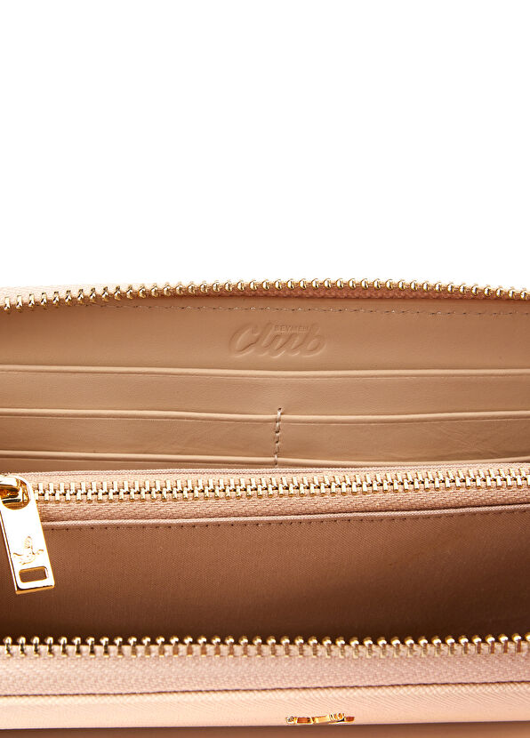 Beymen Club Bej Logo Detaylı Kadın Büyük Deri Cüzdan - 3