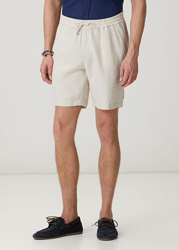 Beymen Club Stone Waist Corded Linen Shorts - 2