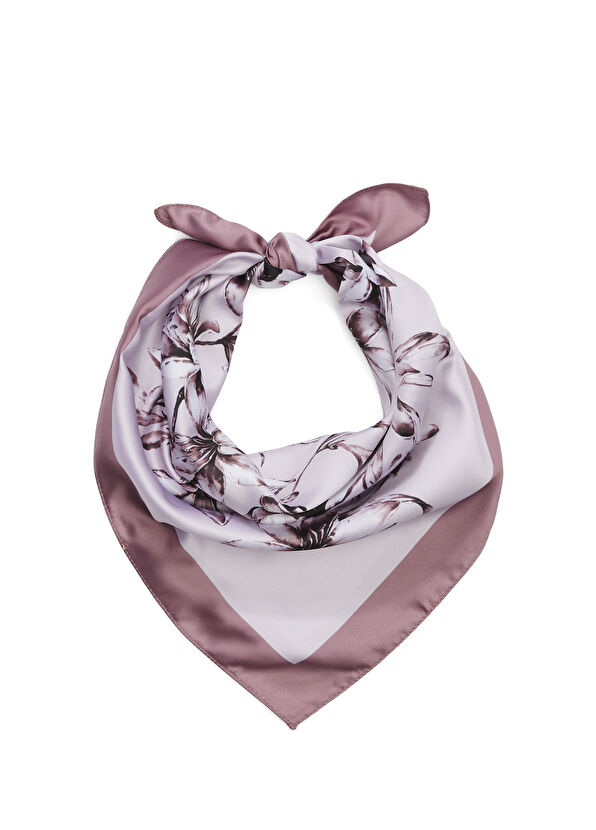Beymen Club Pink Patterned Women's Satin Scarf - 2