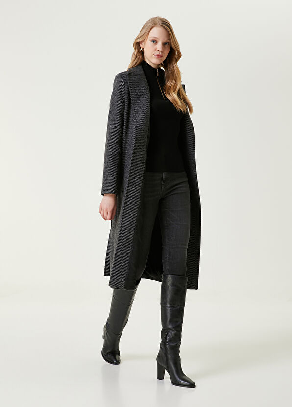 Beymen Club Siyah Çizgi Dokulu Kazak - 2