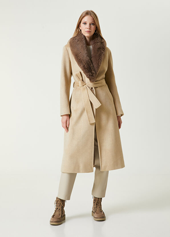 Beymen Club Beige Collar Detailed Coat - 1