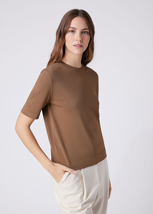 Beymen Club Brown Short Sleeve Sweater - 4