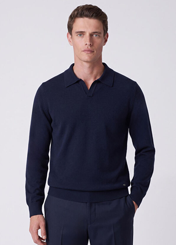 Beymen Club Navy Blue Polo Sweater - 1