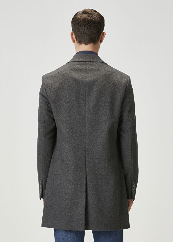 Beymen Club Gri Yün Kaşe Palto - 4