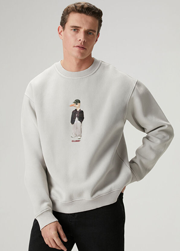Beymen Club Clubby Gray Beige Oversized Sweatshirt - 2