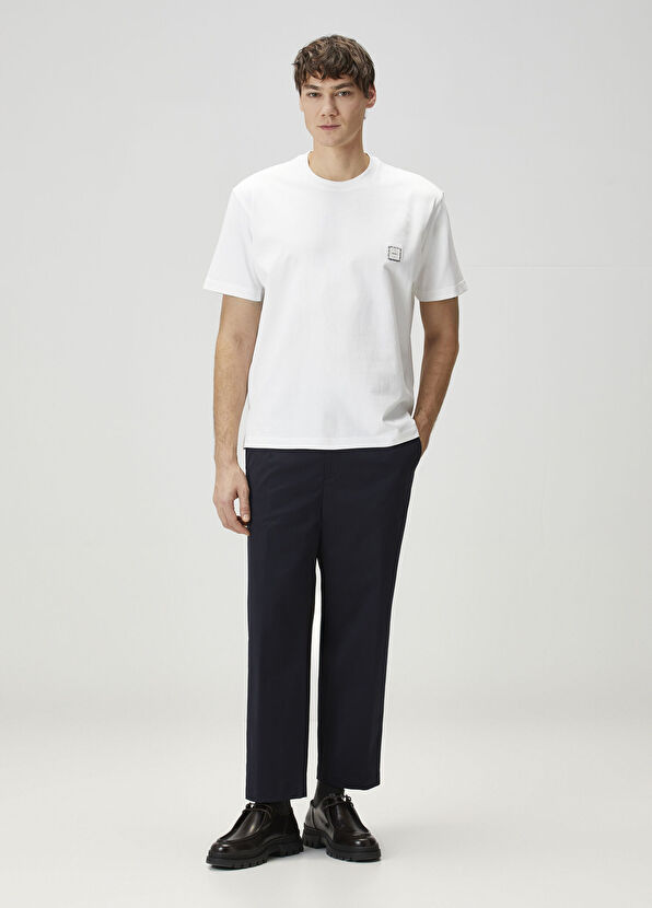 Solid Homme White Logo Detailed T-Shirt - 2