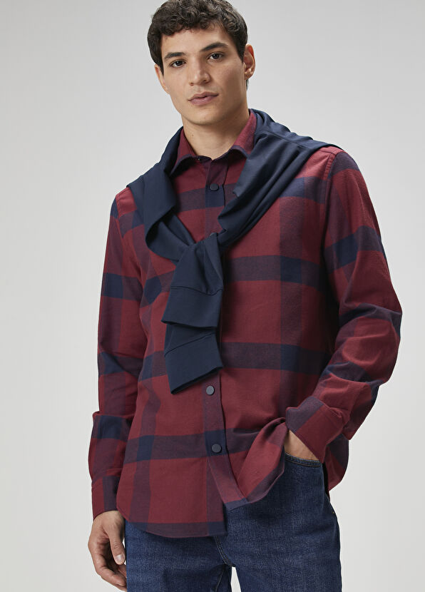 Beymen Club Comfort Fit Kırmızı Büyük Ekose Desenli Gömlek - 1