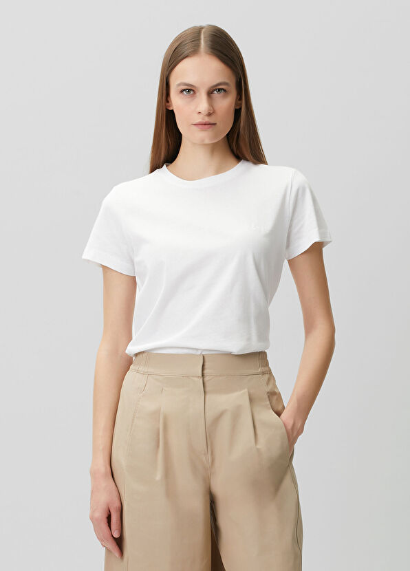 Beymen Club Beyaz Dökümlü T-shirt - 1