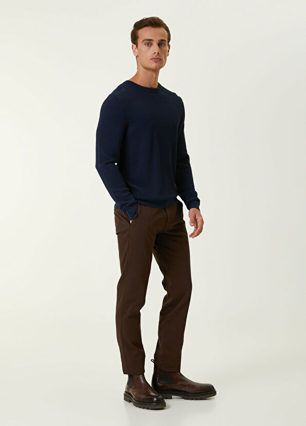 Beymen Club Navy Blue Honeycomb Knit Textured Sweater - 2