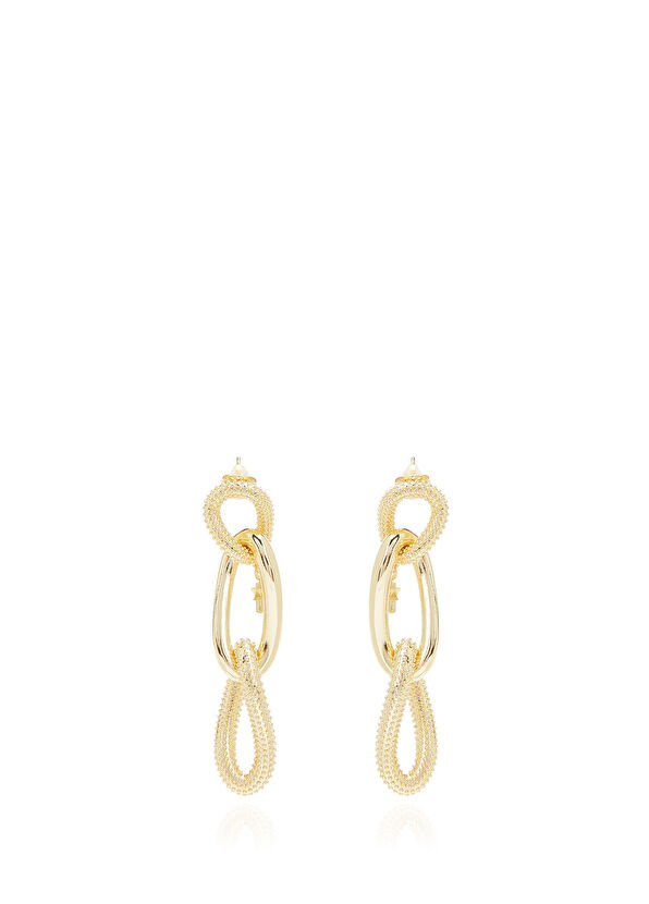 Beymen Club Gold Stone Women's Chain Earrings - 2