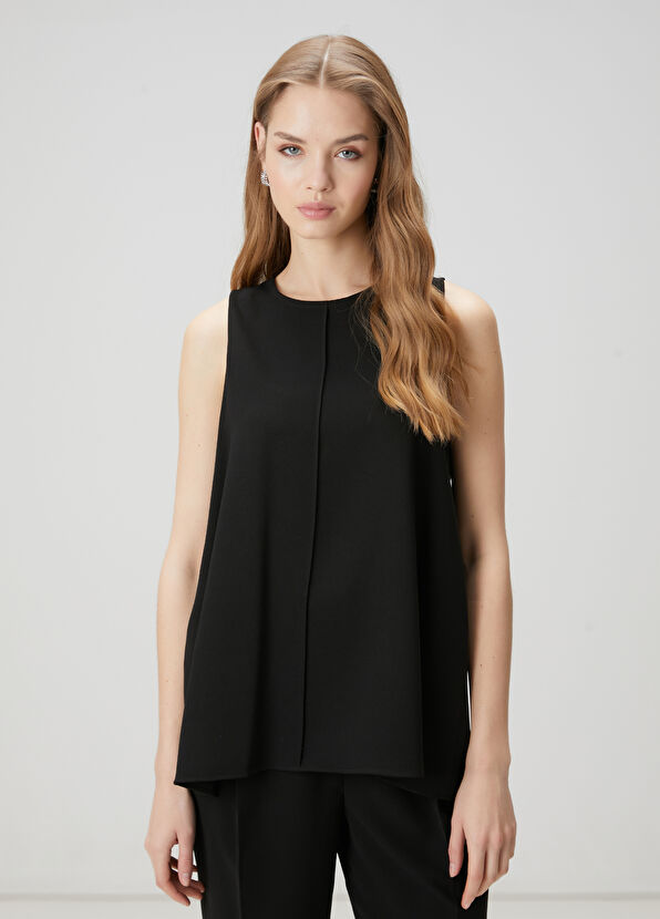 Beymen Club Siyah Dökümlü Krep Bluz - 1