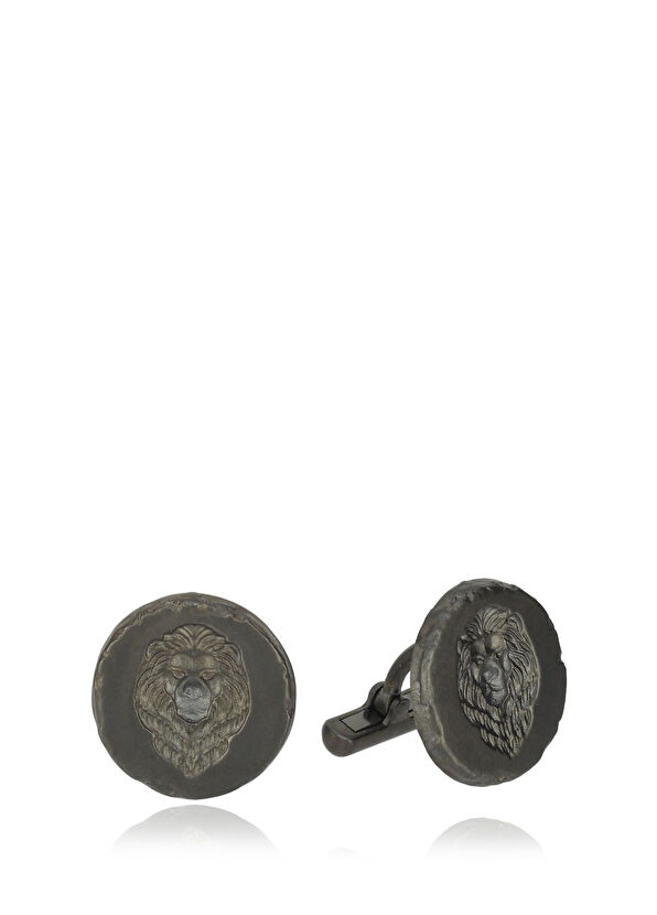 Melie Jewelry Leo 925 Ayar Gümüş Oksitli Erkek Kol Düğmesi - 1