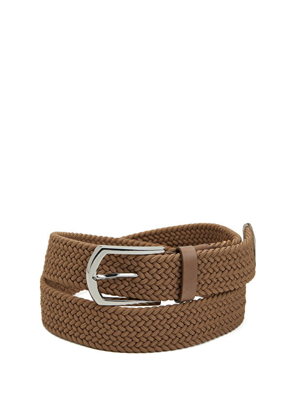 Beymen Club Bej Örgü Dokulu Erkek Kemer - 1