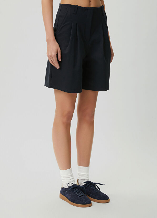Beymen Club Navy blue pleated detailed shorts - 4