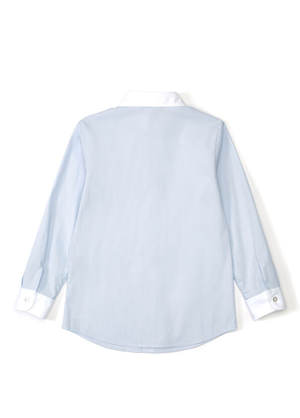 Gucci Mavi Logo Nakışlı Erkek Çocuk Gömlek - 2