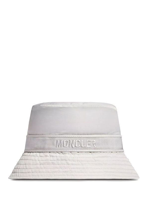 Moncler Beyaz Logo Detaylı Kadın Bucket Şapka - 1