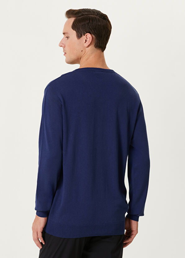 Beymen Club Dark Blue V-Neck Sweater - 3