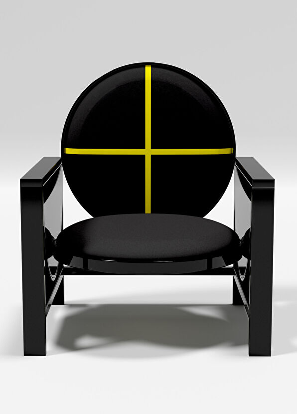 Wonderland Design Atelier Black Yellow Lacquered Wooden Armchair - 2