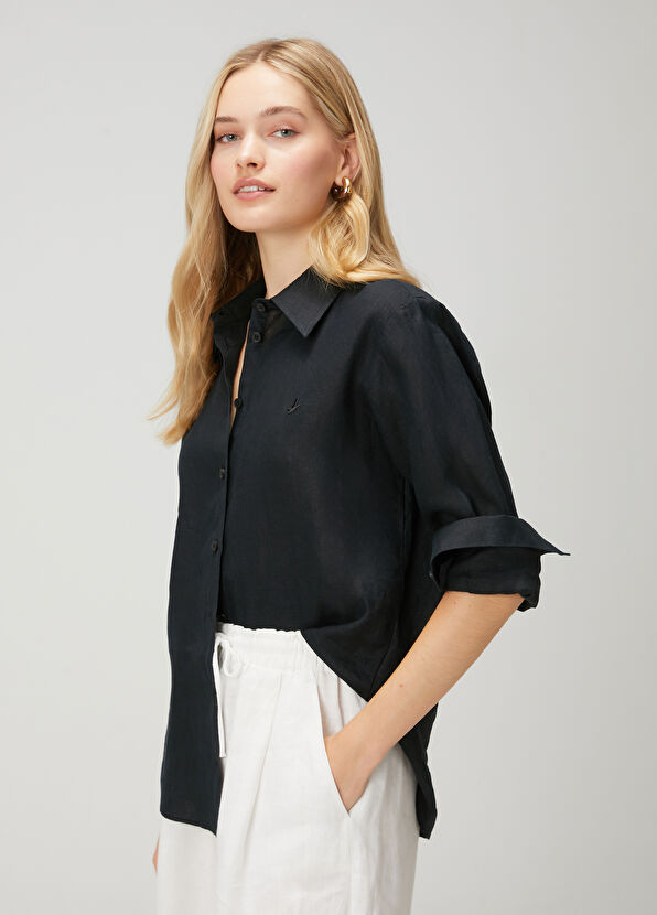 Beymen Club Siyah Keten Gömlek - 1