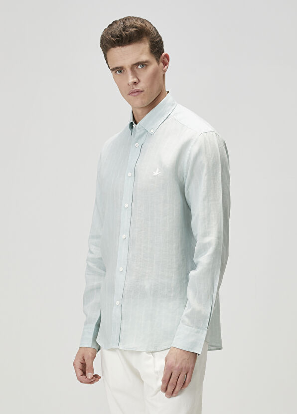 Beymen Club Mint Keten Gömlek - 4