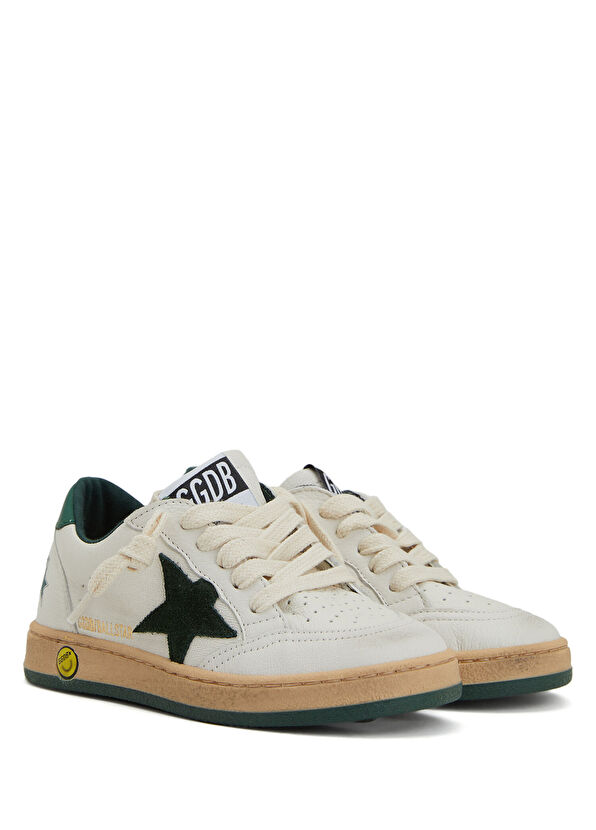 Golden Goose Ball Star White Logo Unisex Kids Leather Sneakers - 2