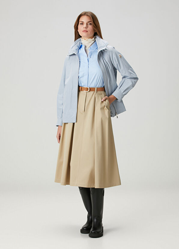 Enette Mavi Kapüşonlu Kısa Parka - Görsel 3