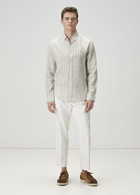 Beymen Club Striped Linen Shirt - 3