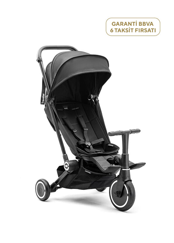 SmarTrike Traveler Hepsi Bir Arada Onyx Black Kabin Boy Bebek Arabası ve Bisiklet  - 1