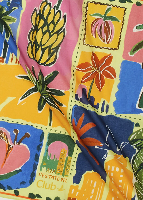 Beymen Club Sarı Desenli Kadın Pamuk Bandana - 2