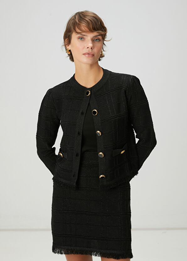 Beymen Club Black Glitter Cardigan - 1