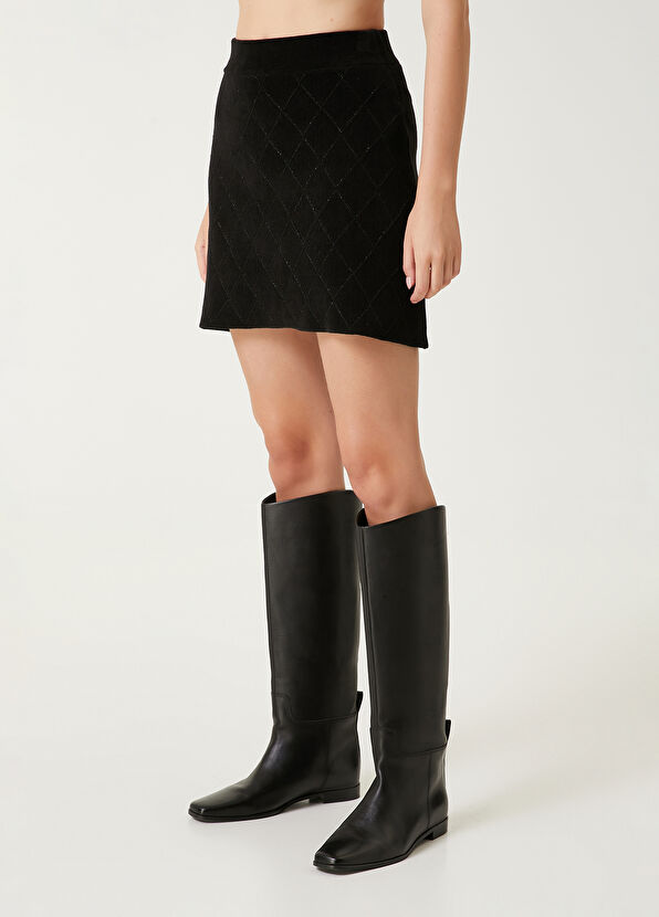 Beymen Club Siyah Mini Triko Etek - 2