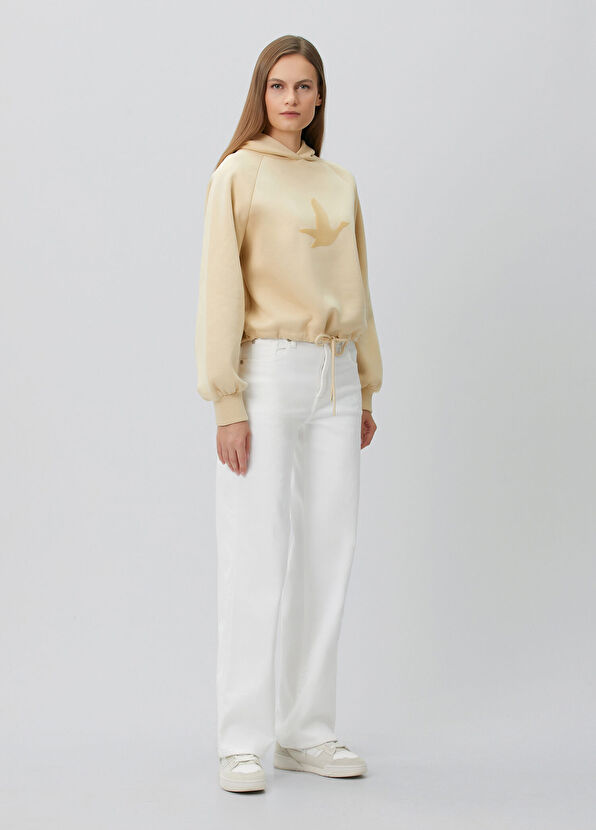 Beymen Club Krem Kapüşonlu Sweatshirt - 2