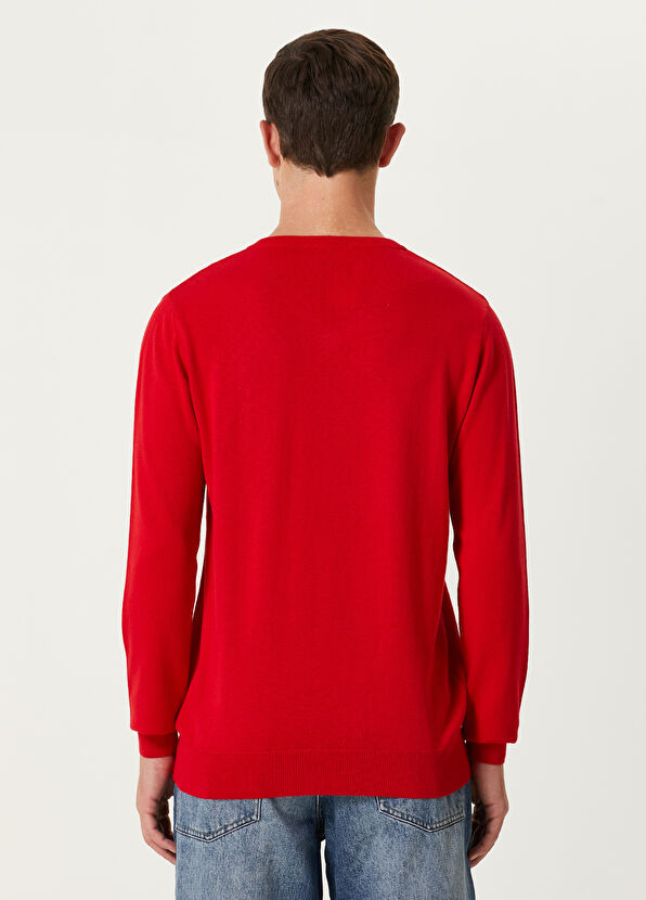 Beymen Club Red V-Neck Sweater - 3