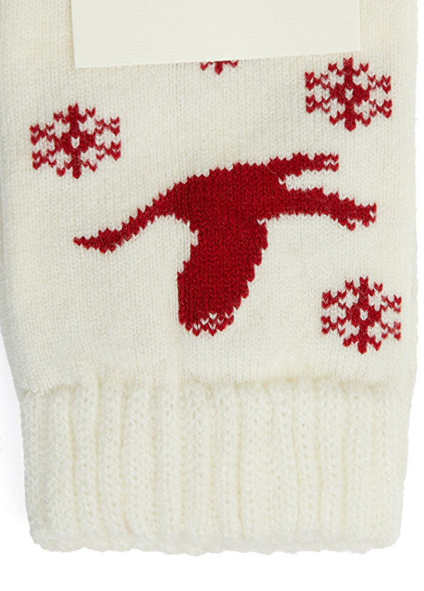 Beymen Club Kırık Beyaz Yılbaşı Temalı Kadın Çorap - 2