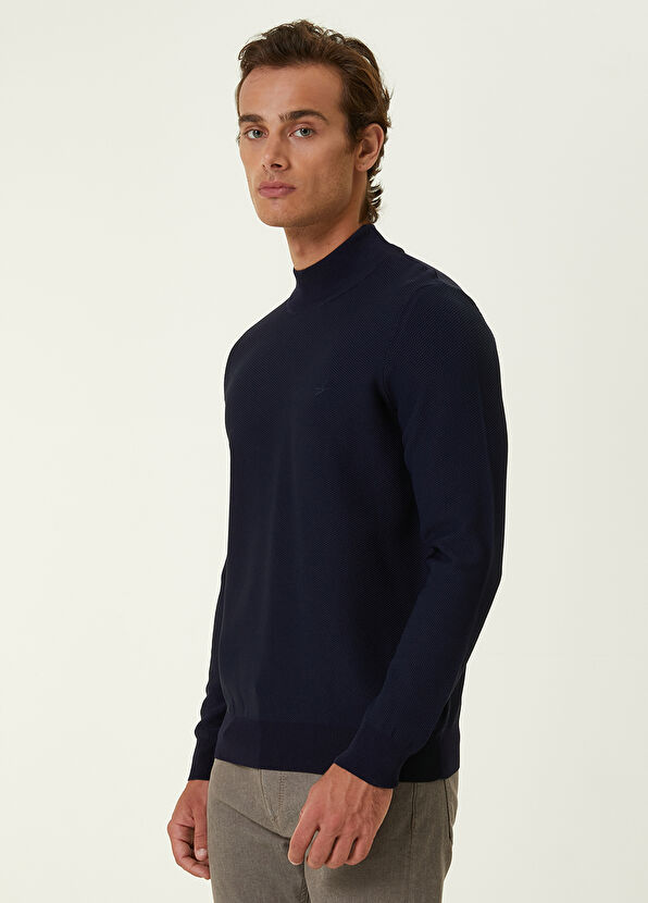 Beymen Club Navy Blue Textured Sweater - 3