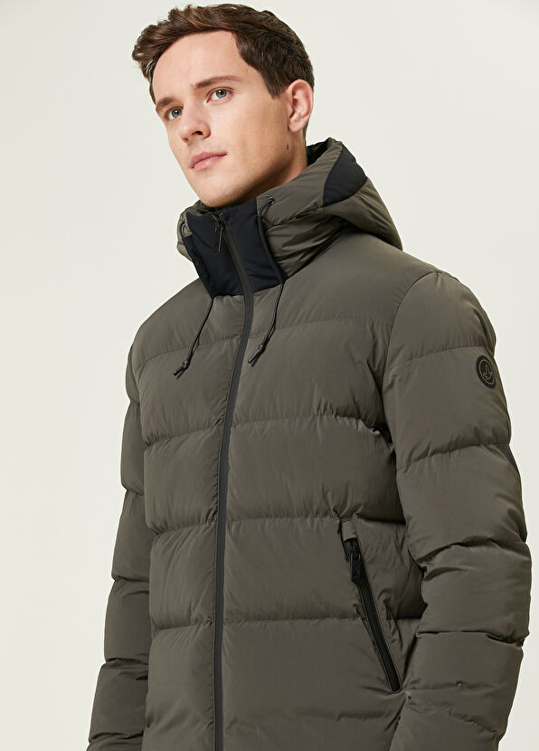 Beymen Club Haki Kapüşonlu Puff Mont - 2
