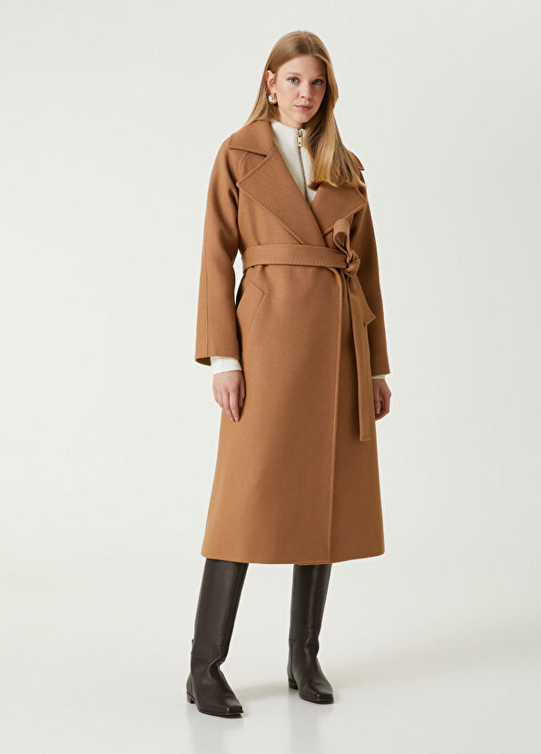 Beymen Club Camel Kruvaze Yün Palto - 3